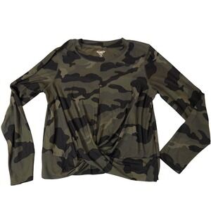 Old‎ Navy Active Camouflage Long Sleeve Twist Front Top - Women's